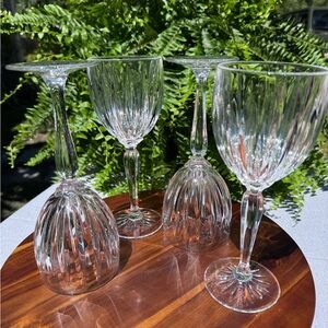 Set of 4 Cristal d'Arques – Durand “Classic” Water Goblets, French Crystal